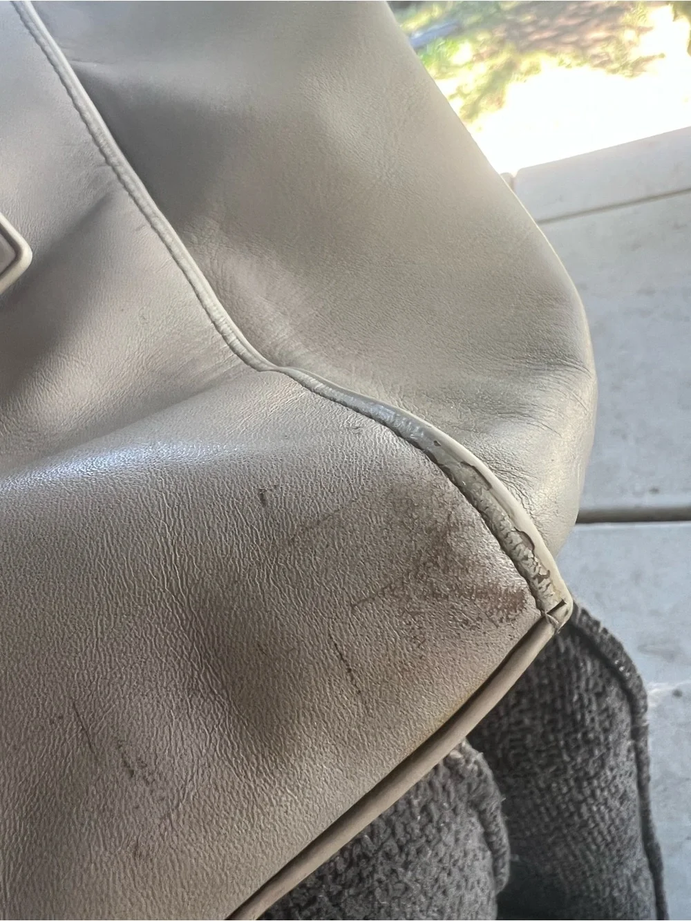 Coach Pebbled Leather Satchel in Light Taupe with Gold Hardware